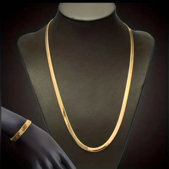 18K GOLD PLATED CHAIN BRACELET SET-CLEARENCE